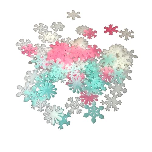 50 Uds de nieve luminosos pegatinas de pared de nieve luminosos cuatro colores mezclados en paquete Reloj Digital Pequeño (Blue, One Size)