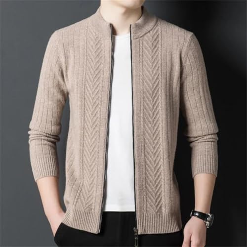 Men's Autumn Winter Cashmere Sweater Zipper Crew Neck Sweater Cardigan Thickened Wool Sweater2