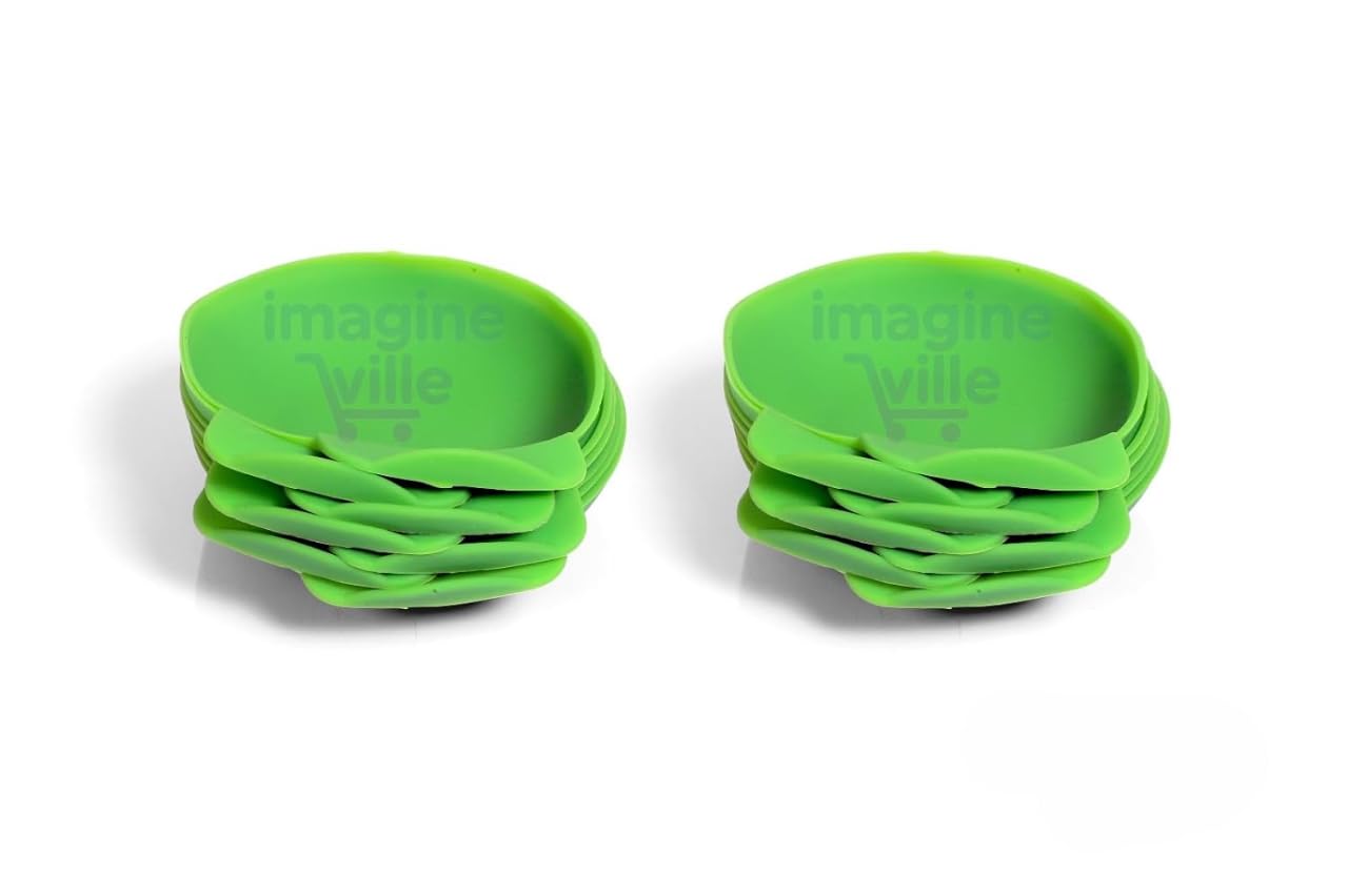 Silicone Idli Mould | Idli Maker | Idli Liners original, green | 7Pcs | Non stick | Food Grade Silicone | BPA Free | No greasing | Oven, Microwave & Dishwasher Safe (pack-2)