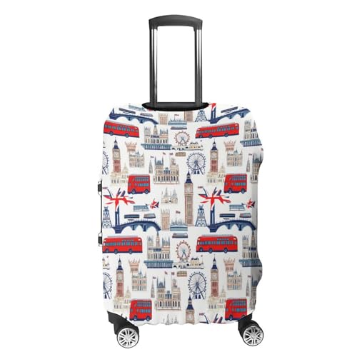 UK London Theme British Flag Luggage Cover Cute Travel Suitcase Cover Protective Cover for Women Men XL4