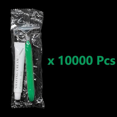 (Pacote com 10.000 unidades) Lâminas de barbear descartáveis Kheoxusa para homens, lâminas descartáv