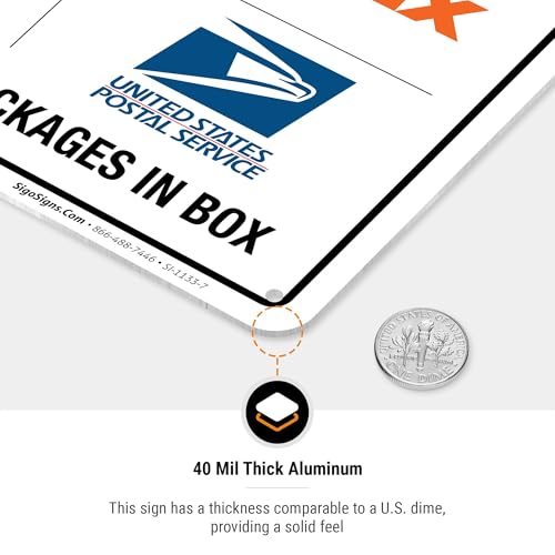 Image of Package Delivery Sign, Please Leave Packages Here Sign, FedEx, Amazon, UPS, USPS, 10x7 Inches, Rust Free .040 Aluminum, Fade Resistant, Made in USA by Sigo Signs