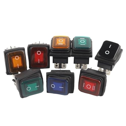 Interruptor basculante de 3 posiciones KCD4 verde con 6 pines para coche automático