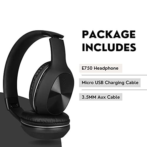 Buddymate E750 Over-Ear Wireless Headphone Black - Image 7
