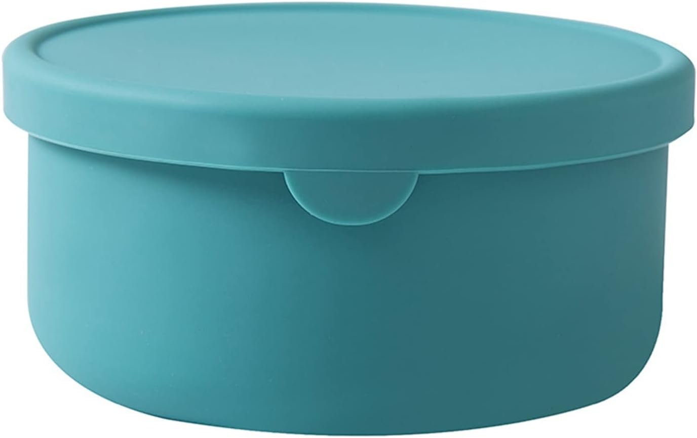 Bento Boxes Fresh-Keeping Box with Lid and Scale Microwave Heating Cup Lunch Box Can Freeze Silicone Fruit and Vegetable Bento (Color : Yellow) (Green)