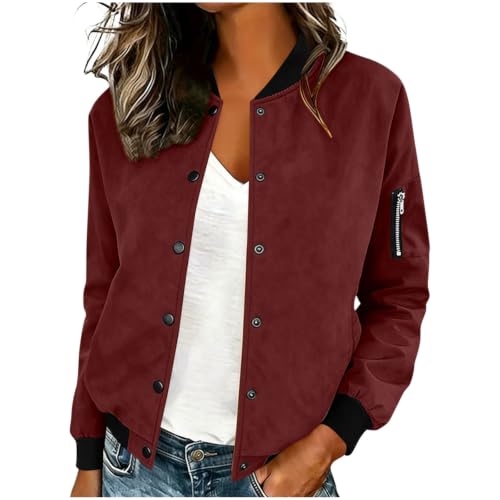Veste en daim femme avec poches et boutons-pression pratiques