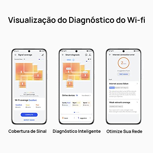 Roteador, HUAWEI WiFi Mesh 3, Wi-Fi 6 em Toda Casa com Até 3000Mbps, HarmonyOS Mesh+, Conexão com Um Toque, Branco, Kit com 2 unidades glide
