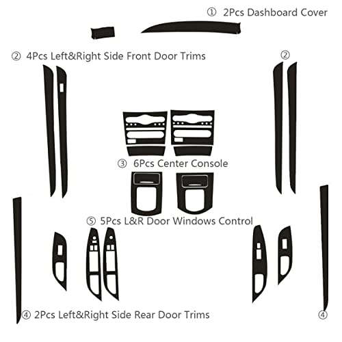 Center Console Dashboard Vinyl Wrap Cover Matte Black Carbon Fiber Interior Pre-Cut Armrest Console Panel Protective Decoration Sticker Accessories For Infiniti G25 G35 G37 2010-2017 #TOP1