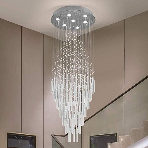 Maxax Crystal Raindrop Chandelier, 7 Lights Modern Flush Mount Ro...
