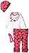 Gerber Baby-Girls Newborn 3 Piece Bodysuit Cap and Legging Set, Necklace, 3-6 Months