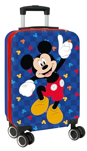 Safta Mickey Mouse Good Day - Trolley de Cabina 20 Pulgadas, Maleta con Ruedas, Candado de Seguridad, Maleta Ligera, 34.5x20x55 cm