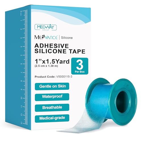 Image of MedVance Silicone Adhesive Medical Tape, Scar Sheet, 1 inch x1.5' (3 Pack)