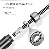 Redify Weighted Jump Rope for Workout Fitness(1LB), Tangle-Free Ball Bearing Rapid Speed Skipping Rope for MMA Boxing Weight-loss,Aluminum Handle Adjustable Length 9MM Fabric Cotton+9MM Solid PVC Rope (Grey)