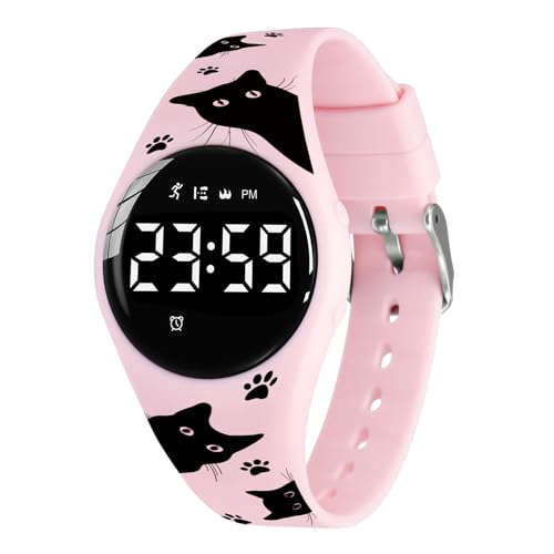 Orologio Digitale con Contapassi Calorie e Distanza senza App Sveglia Cronometro Data Luce-Orologio da polso Ragazza Ragazzo con Cinturino bambino bambina silicone