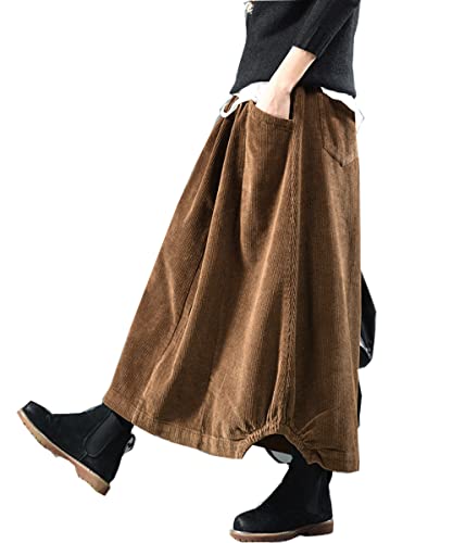 MedeShe Women's Classic High Elastic Waist Autumn Winter Midi Long Skirt