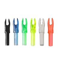 MILAEM 50 Stück Bogenschießen Pfeilnocken Austauschbare Nocken Kunststoffe insatz Pfeilschwänze für ID 4,2 mm Pfeilschaft (Transparent Orange)