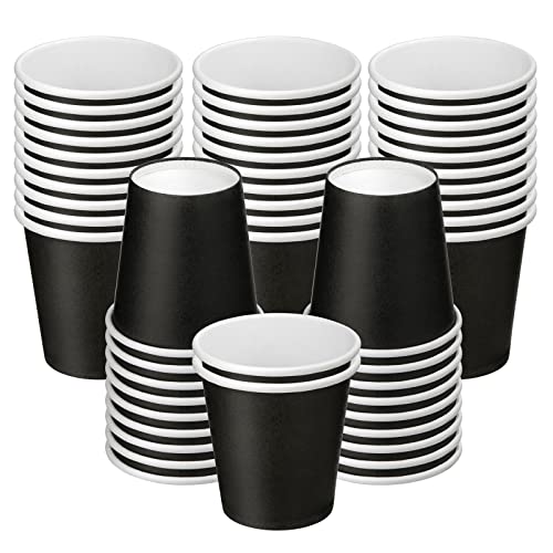 Iuuidu 3 Oz Paper Cups, Black Mouthwash Cups 50 Count Disposable Bathroom Cups 3 Oz, Disposable Espresso Cups Small Paper Cups For Party,Picnic,Travel,Espresso And Snack #TOP17