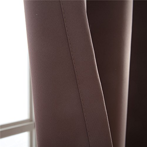 BEGOODTEX Flame Retardant Curtains Fire Resistant Curtain for Kitchen Window, Brown, 42W by 84L inch, 1 Panel