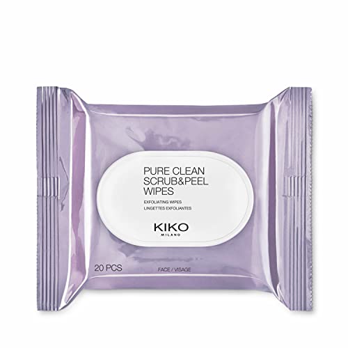KIKO Milano - Pure Clean Scrub and Peel, 20 Toallitas 2 En 1 Para Exfoliar En Profundidad Y Refrescar El Rostro