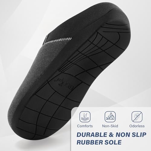 Image of ERGOfoot Orthopedic Slippers with Arch Support for Women Men | Orthotic House Shoes for Plantar Fasciitis, Heel Pain Relief, Slip on Clog with Anti-Skid Rubber Sole