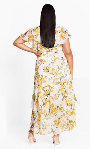 Image of City Chic Women's Plus Size Maxi Dress - Flirty Tier Print