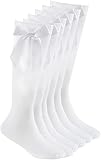 Chaussettes riches en coton et Lyrca pour fille : ces chaussettes avec nœud pour filles sont composées de 65 % de coton, 33 % de polyamide et 2 % d'élasthanne. Ces matériaux mélangés rendent ces chaussettes extrêmement respirantes, douces au toucher et faciles à laver, lavables en machine à 30 degrés, disponibles en quatre couleurs différentes (noir, bleu marine, gris et blanc) en lot de 3 paires de toutes tailles.