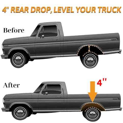 GDYDI 4'' Drop Shackles and Hangers Kit for 1988-1998 Chevy GMC C1500 2WD Lowering Set - Image 4