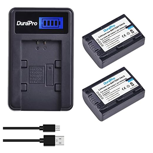 DuraPro 2Stk. NP-FH50 NP-FH50 Akku + LCD-USB-Ladegerät für Sony NP-FH30, NP-FH40, NP-FH50, NP-FH60, NP-FH70 H-Serie; Sony DCR-SR32, DCR-SR33, DCR-SR35, DCR -SR36, DCR-SR37, DCR-SR38 Handycams