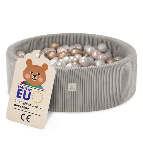 MISIOO Piscina Bambini Lavabile 90x30cm - Piscina con Palline per Bambini - Gioco Sicuro e Divertente per Interno - Facile da Pulire e Perfetto per Ore di Divertimento in Famiglia!