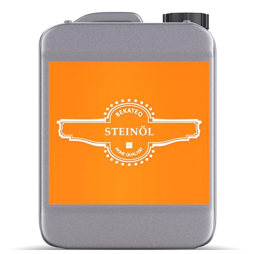 Steinöl 10l Schieferöl, Betonöl, Naturstein Öl, Pflegeöl & Steinimprägnierung I Steinpflegemittel für innen außen I Für Küche, Wohnzimmer, Terrasse, Bad, Keller I Farblos - BEKATEQ BE-855