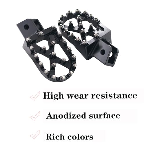 Image of Motorcycle Footpegs CNC for Kawasaki KLR650 1987-2025 Black | Motorcycle KLR650 Footpegs CNC Foot Pegs Footrest for Kawasaki KLR650 1987-2018, 2022-2025, Black, Aluminum, Rear