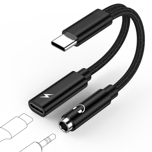 GiGreen USB C auf Klinke Adapter und Laden, 2 in 1 Typ C auf 3,5mm Klinke Kopfh&ouml;rer Adapter, USB C zu Schnellladung Aux Audio f&uuml;r Samsung Galaxy S25 S24 S23 A55 A35 A16, iPhone 16 Pro, Google
