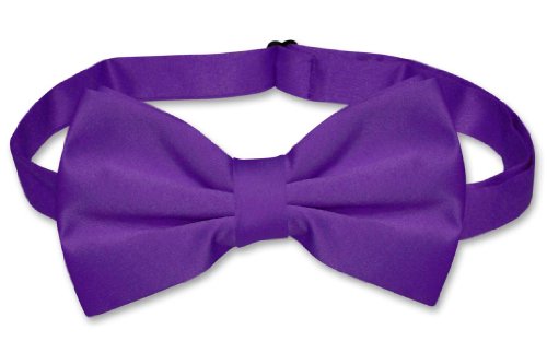 Mens SLIM FIT Dress Vest BowTie Solid PURPLE INDIGO Bow Tie Handkerchief Set3