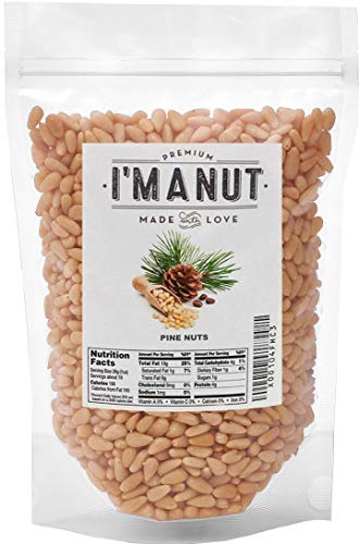 Raw Pine Nuts 1 LB (Whole and Natural) NO PPO, Steam Pasteurized , Great for Pesto, Salads, or Roasting,- By I M A NUT