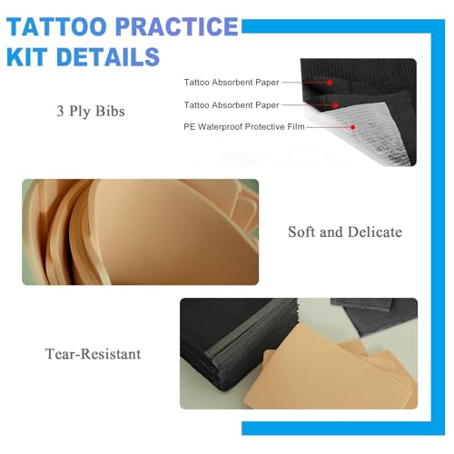 Peaux de tatouage pour éviter de percer le support avec 50 bavoirs étanches - 4
