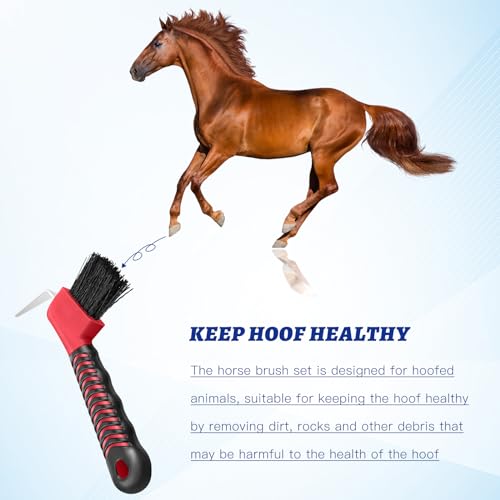 Image of Zhehao 30 Pieces Horse Hoof Pick Brush with Soft Rubber Handle Portable Hoof Pick with Brush, Random Colors