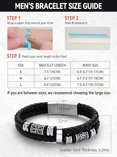 Pulsera Vikinga FaithHeart para Hombre con Doble Trenza miniatura 6