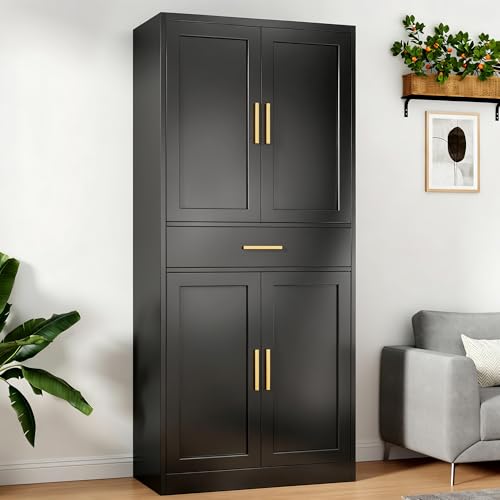 Image of 71 inch Metal Storage Cabinet with 1 Drawer, 2 Adjustable Shelves