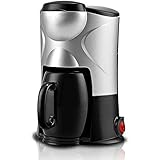 Filtro de alta densidad: filtro de alta densidad de larga duración, que es más ecológico que el papel de filtro de café tradicional, filtra el café con más delicadeza y hace un café más aromático.