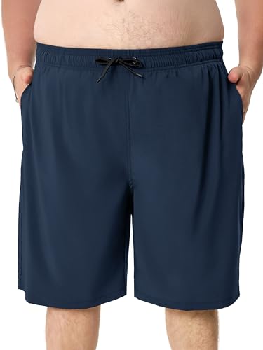 Arcweg Pantalones cortos de natación para hombre, talla grande, de secado rápido, tallas XXL-6XL, Azul marino, 5XL
