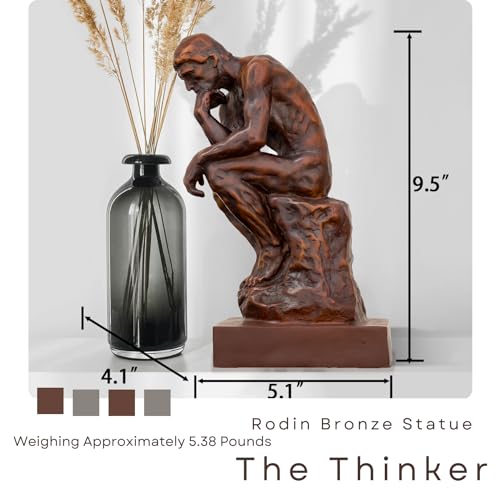 Estatua de Bronce El Pensador 9.5 pulgadas miniatura 2