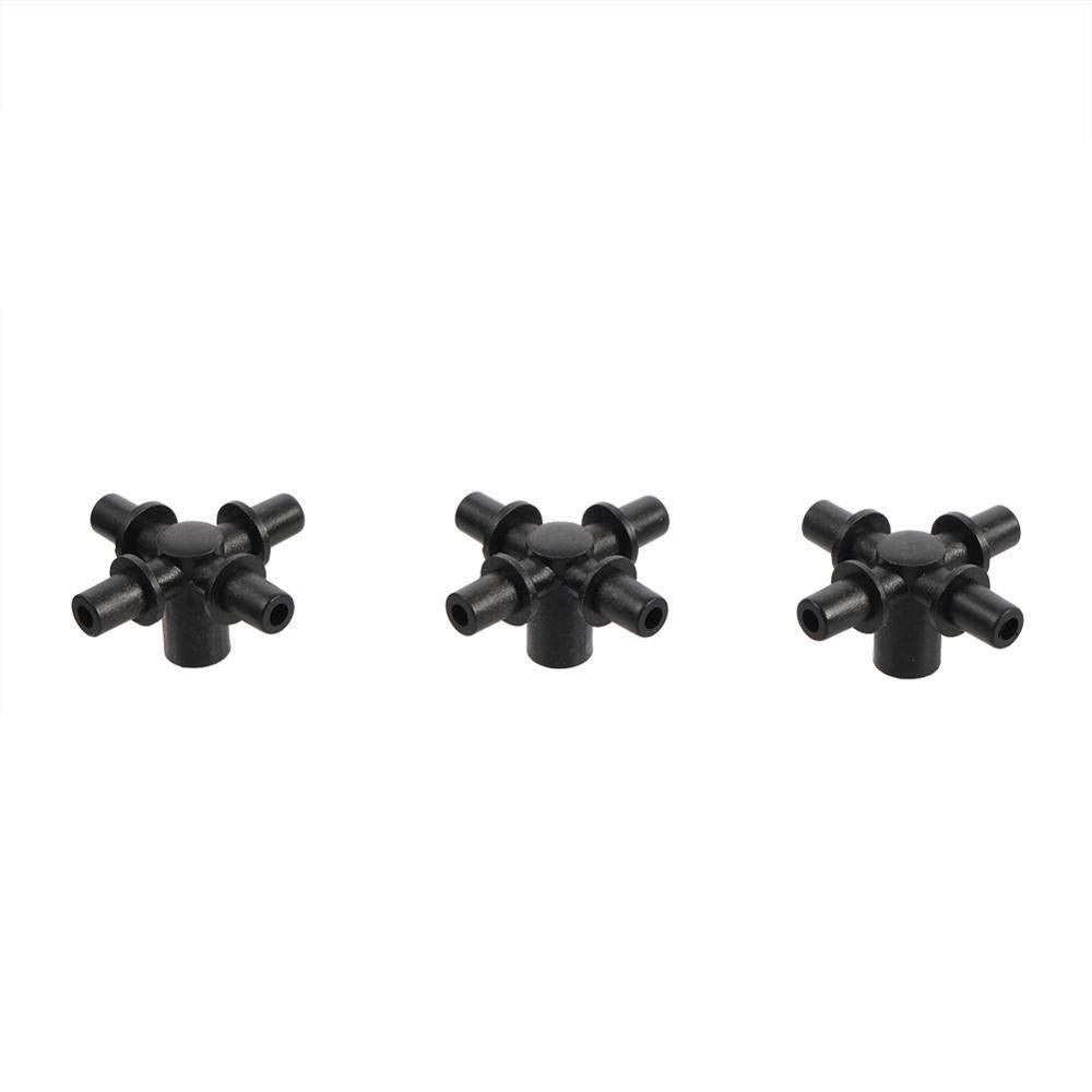 Adaptador de Conector de Manguera 100 Piezas Divisores de Manguera de Riego de Jardín Negro 6 Mm Boquillas de Rociador de Nebulización de Cuatro Vías Acoplamientos de Conexión Del Accesorios