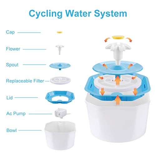 Scicalife Fonte de Água para Gatos – Fonte Automática para Animais de Estimação Super Silenciosa Dis