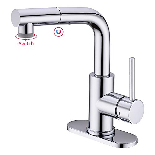 Pull out Sink Bar Faucet with Magnetic Docking Sprayer, Prep Sink/Small Kitchen Sink