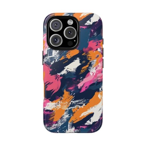 Coque iPhone 16 Pro Orange à motif abstrait pour un style urbain unique