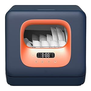 Draagbare UV-vaatwasser, compacte ruimtebesparende vaatwasser Vrijstaand 5 programma’s LED-display Energiebesparende multifunctionele keukenwasmachine