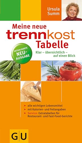 trennkost-Tabelle, Meine neue: Klar - übersichtlich - auf einen Blick. Alle wichtigen Lebensmittel, mit Kalorienangaben. Service: Extratabelle für Restaurant- und Fast-Food-Gerichte (Abnehmen mit GU)