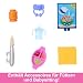 Barbie Skipper-Puppe und Spielset mit Accessoires, Babysitting-Set zum Thema Essen, Spielzeug mit Farbwechseleffekt, HTK35