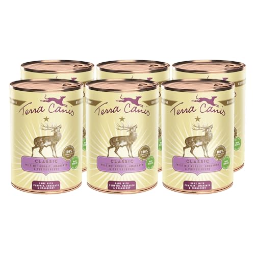 Terra Canis Wild, Kürbis & Preiselbeere - Classic Nassfutter, 6x400g I Premium Hundefutter in 100% Lebensmittelqualität Aller Rohstoffe I Reichhaltig & gesund, allergen- & getreidearm, glutenfrei