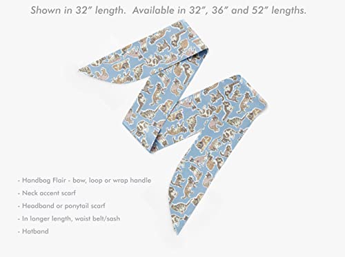 Liberty London Scarf - Choose Length - "Cats" Willoughby Mews Skinny Scarf, Tie Headband, Handbag/Purse flair - Silky Tana Lawn Cotton2
